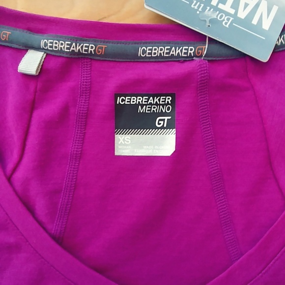 NWT Icebreaker merino flash short sleeve purple XS - Picture 6 of 8